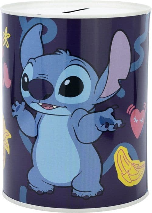 Metallisk spargris - DISNEY - LILO OCH STITCH - Flerfärgad - Cylindrisk - För barn