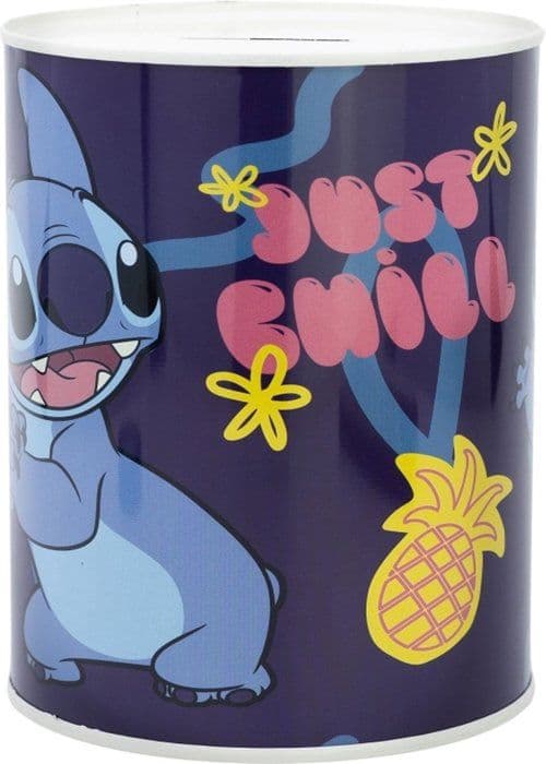 Metallisk spargris - DISNEY - LILO OCH STITCH - Flerfärgad - Cylindrisk - För barn