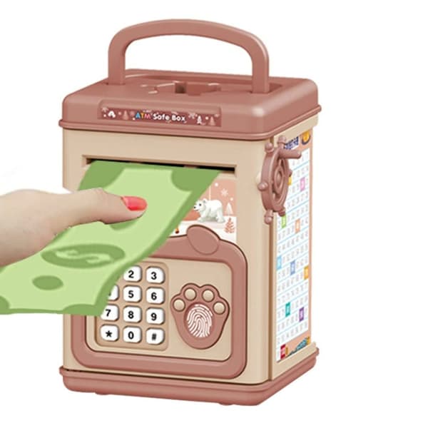 OBOSOE Børn Sparegris Legetøj Adgangskode Kontant Mønt Penge Bank Penge Spare Boks Gave Sikker Musik Digitale Mønter Spar Mini Hæveautomat