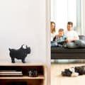Miniatyrbild 3 av 6: Relaxdays Spara gris, hund, keramisk skifferinskrift, krita, spargris, HLP: 17 x 8,5 x 20 cm, svart