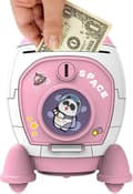 Pikkukuva 4 / 10: OBOSOE Rocket Coin Bank |, Rahapurkki Rabbit Astronaut -kuviolla, astronauttin avainkytkin ja hienot Modgal-tietokonetarrat
