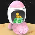 Pikkukuva 6 / 10: OBOSOE Rocket Coin Bank |, Rahapurkki Rabbit Astronaut -kuviolla, astronauttin avainkytkin ja hienot Modgal-tietokonetarrat