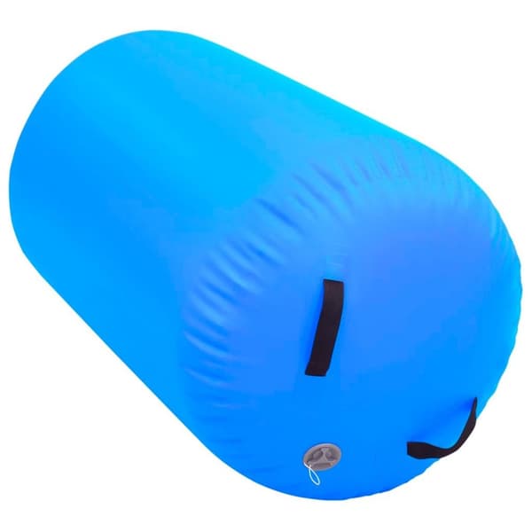 vidaXL Uppblåsbar gymnastikrulle med pump 100x60 cm PVC blå