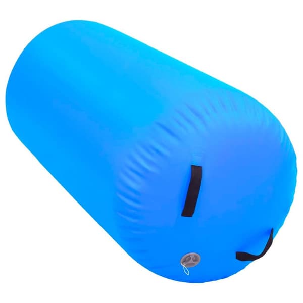 vidaXL Täytettävä voimistelurulla pumpulla 120x90 cm PVC sininen