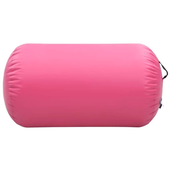 vidaXL oppustelig gymnastikrulle med pumpe 100x60 cm PVC lyserød