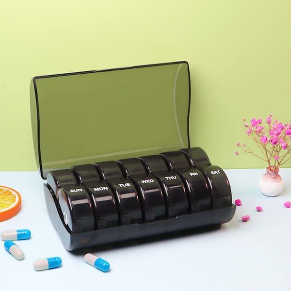 Weekly Pill Organizer - Bærbar, holdbar og praktisk rejsepilletaske til tabletter, fiskeolier, vitaminer og kosttilskud