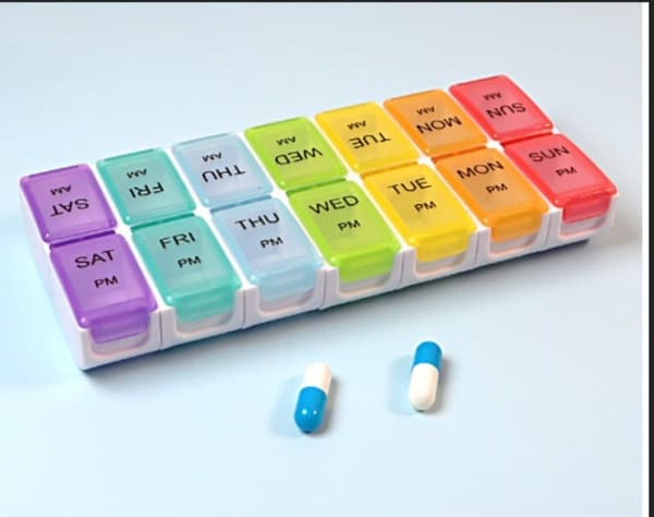 Praktiskt 14 Fack Medicinask Tablettask Dosett