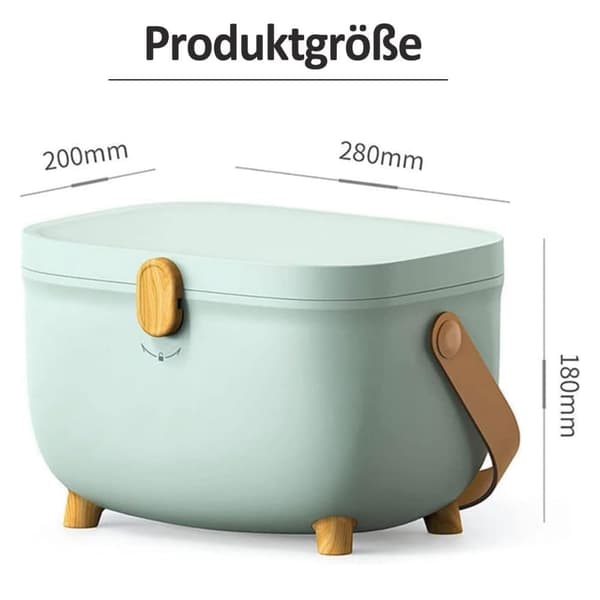 Lollanda kaksikerroksinen lääkkeiden säilytyslaatikko lukolla, PP-materiaalilla, kahvalla ja liukastumista estävällä aineella, kotiin ja toimistoon