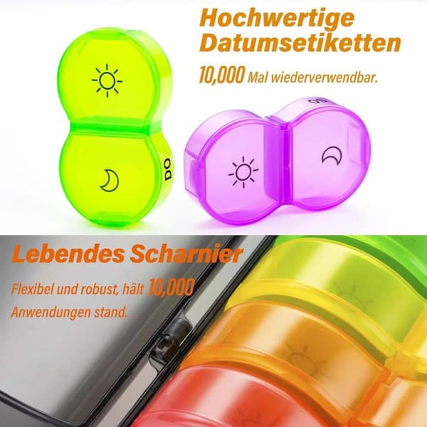 Lollanda Rund Dosett / Medicindosett, rund 7-dagars medicinförvaring