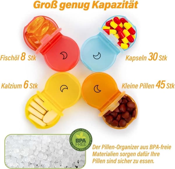 Lollanda Rund Dosett / Medicindosett, rund 7-dagars medicinförvaring
