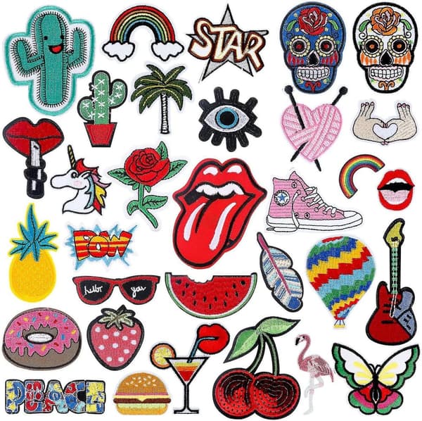 Iron On Patches - 32 Count