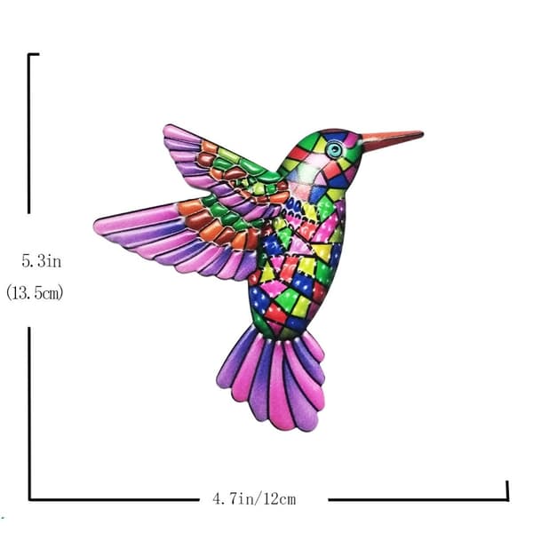 Bird Hummingbird Veggklistremerke Hagepynt 12x13,5cm - Lilla
