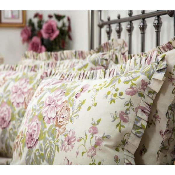 Belledorm Rose Boutique Kuddfodral (par) Ivory/Pink/Green One Size