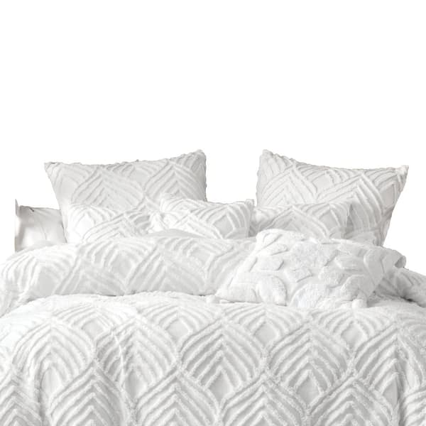 Linen House Palm Springs Ogee Housewife Pillowcase (Pack of 2) White 50cm x 75cm