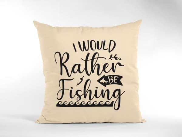 kuddfodral kudde 50x50cm I would rather be fishing