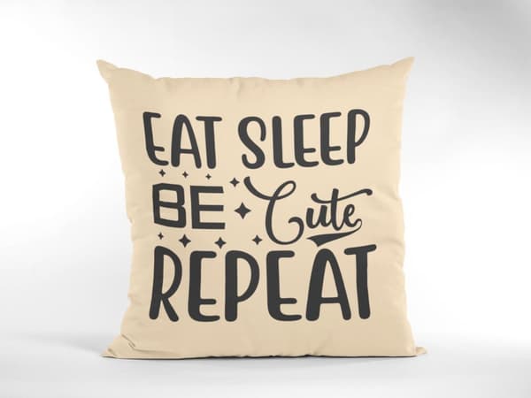 kuddfodral kudde 50x50cm Eat sleep be cute repeat