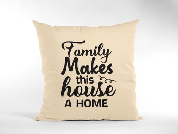 kuddfodral kudde 50x50cm Family makes this house a home