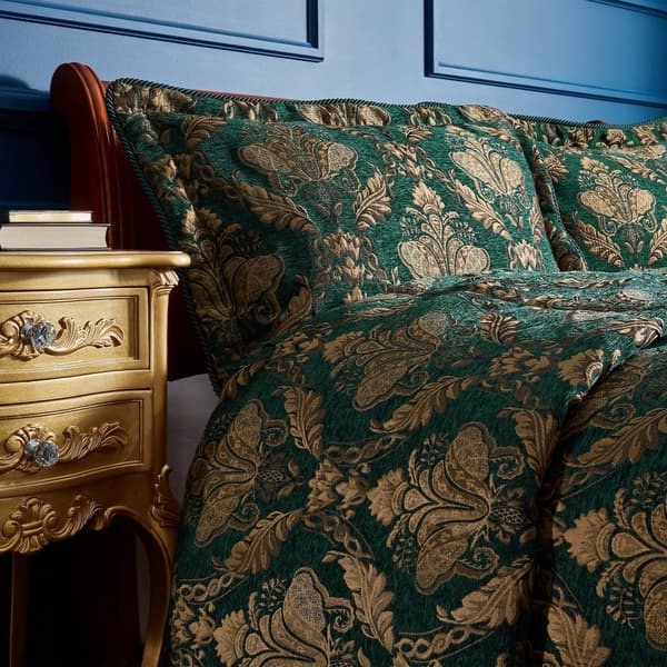 Paoletti Shiraz Traditional Jacquard Pillow Sham Emerald/Gold 65cm x 65cm