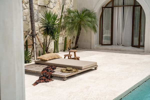 Raffia Kuddfodral Rektangulär - Natur - 35x100