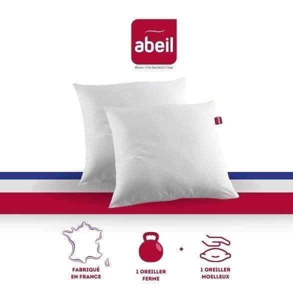 ABEIL Uppsättning av 2 DUBBELA KOMFORT kuddar 100% bomull 60x60cm