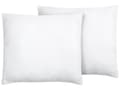 Miniatyrbillede 1 af 7: Sæt med 2 Pyntepuder Hvid Microfiber med Polyester fyld 80 x 80 cm Dekorationstilbehør Stue Nem Pleje og Aftagelige Betræk