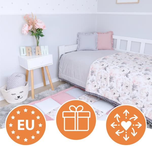 Kudde deco mys kudde grå fyrkantig - dekorkudde barnrum dekoration kudde med fyllning rum dekoration för barn 40x40