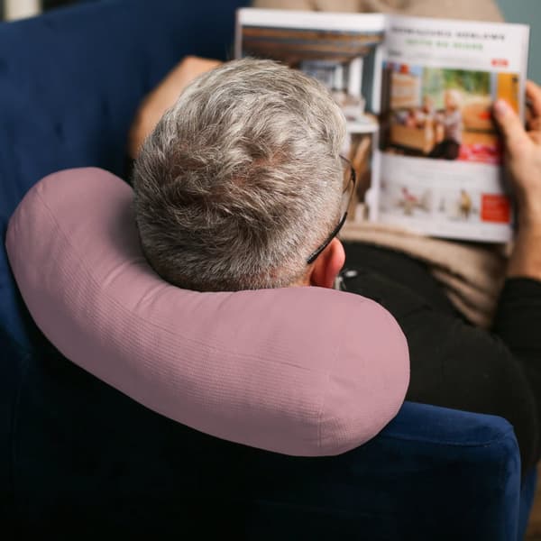 Nackrulle nackkudde kudde Sammet - 15x40 cm kudde rull kudde rulla flygplan kuddar för att sova Rosa