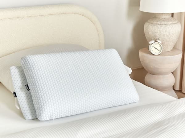 Pute Memory Foam Blå Hvit 60 x 40 cm Aloe Vera Stoff Nakkestøtte Medium fast Tilbehør Soverom