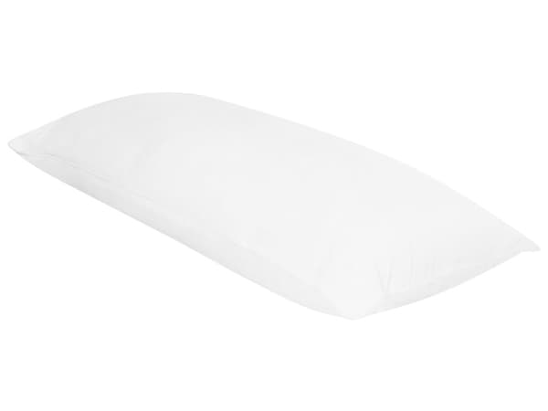 Sove pude hvid bomuld japara lyocell rektangulær 40 x 80 cm lav profil polyesterfyld til at sove på