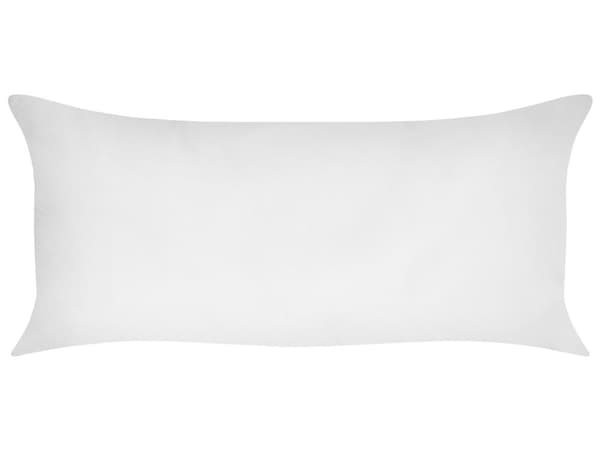 Sove pude hvid bomuld japara lyocell rektangulær 40 x 80 cm lav profil polyesterfyld til at sove på