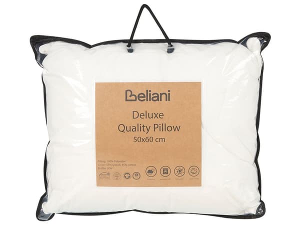 Sengepude Hvid Lyocell Japara Bomuld Rektangulær 50 x 60 cm Polyesterfyld Lav profil Sovepude Soveværelse