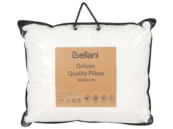 Sengepude Hvid Lyocell Japara Bomuld Rektangulær 50 x 60 cm Polyesterfyld Høj profil Sovepude Soveværelse