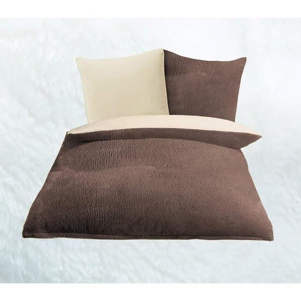 Gözze Vändbar Sänglinne, Cashmere Touch, Mikrofiber, Taupe-Wollweiß, 135 x 200 cm - 40028-71-3500