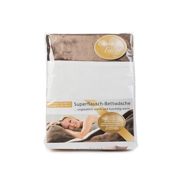 Gözze Vändbar Sänglinne, Cashmere Touch, Mikrofiber, Taupe-Wollweiß, 135 x 200 cm - 40028-71-3500
