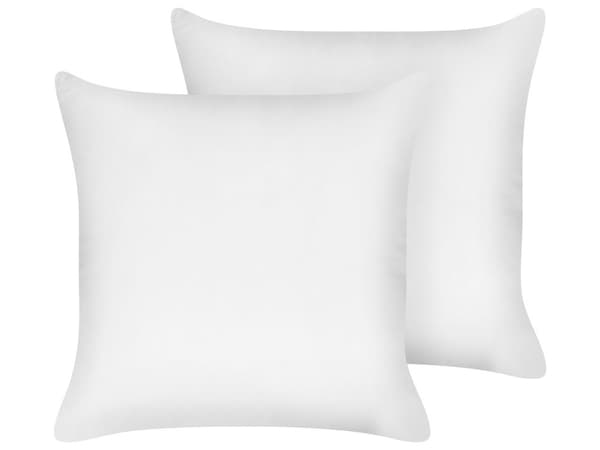 2 sengepuder Hvid Lyocell Japara Bomuld Rektangulær 80 x 80 cm Polyesterfyld Lav profil Sovepude Soveværelse