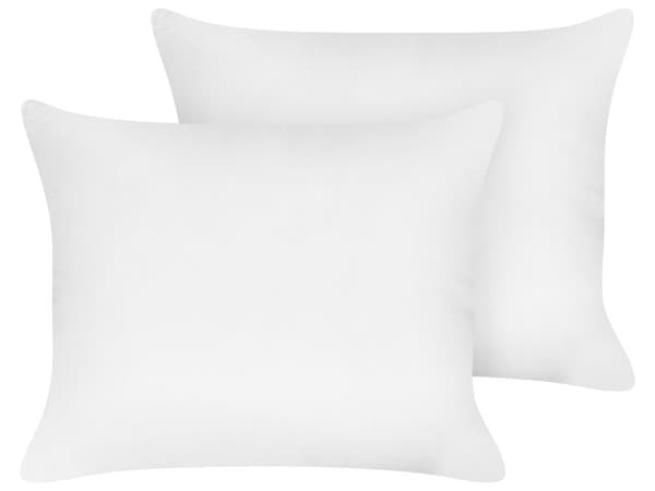 2 sengepuder Hvid Lyocell Japara Bomuld Rektangulær 50 x 60 cm Polyesterfyld Høj profil Sovepude Soveværelse