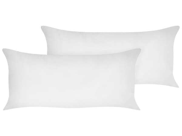 Tyyny valkoinen lyocell japara-puuvilla polyesteritäyte 40 x 80 cm 2 kpl matala suorakulmainen