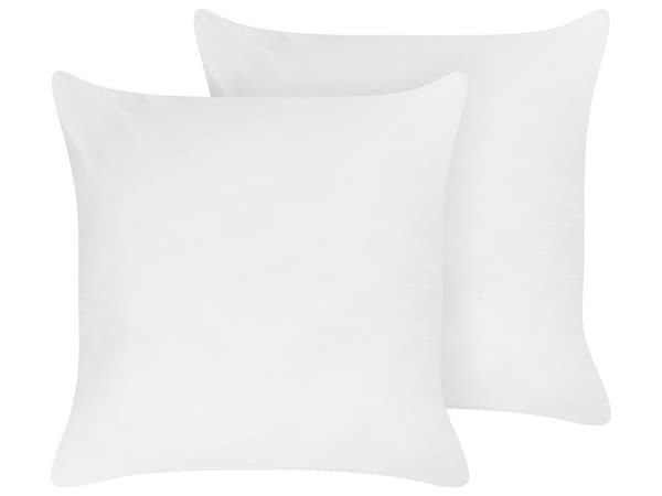 2 Sängkuddar Vit Lyocell Japara Bomull Rektangulär 80 x 80 cm Polyesterfyllning Hög profil Sovkudde Sovrum