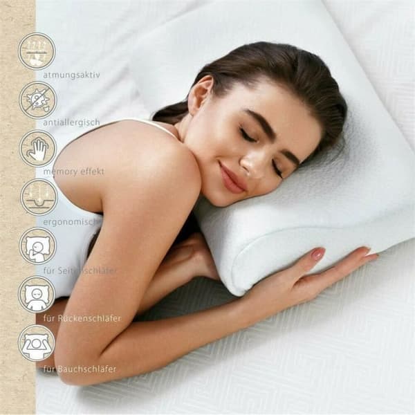Orthopediskt Kudd - NANDO - Viskoselastic Mossa - Smärtlindrande - Ergonomisk - 48x29x9 cm