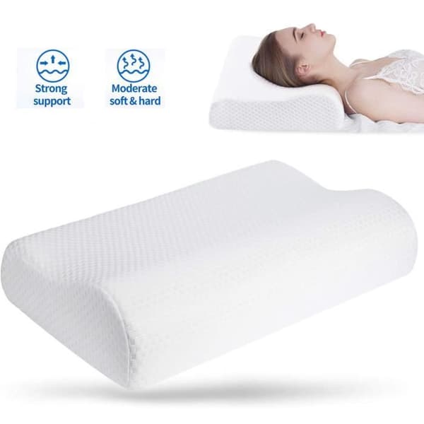Memory Foam Kudde | Ergonomisk cervikal nackkudde Ortopedisk kudde Djupsömn Tvättbar (50*30*10*7cm)