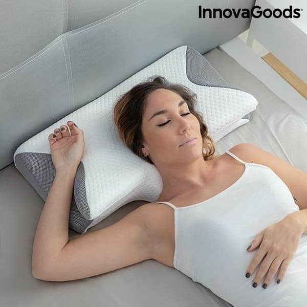 Ergonomisk kudde - INNOVAGOODS - Viskoelastisk - Cervikalt stöd - Tvättbart överdrag - 62x36x14 cm
