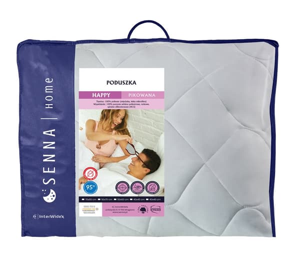 Antiallerginen tyyny 70x80 Happy valkoinen tikattu polyesterimikrokuitu Inter Widex