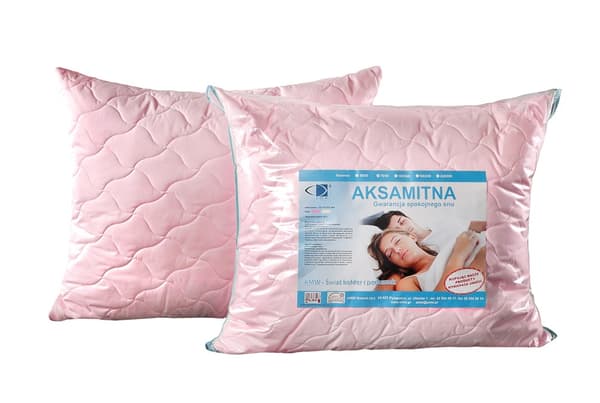 Anti-allergisk kudde 70x80 Rosa sammet, dragkedja, 100 % mikrofiber AMW