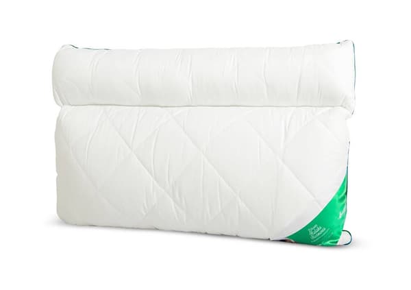 Anatomisk pude 50x70, 2 kamre, med en mikrofiberrulle, 700g, hvid AMZ