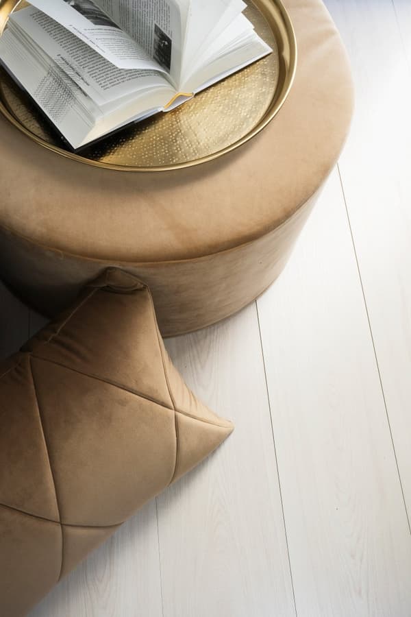 Stor beige velourpuff 60x30