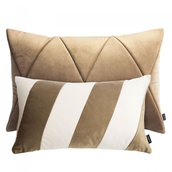 Beige set med Touch + Stripes dekorativa kuddar