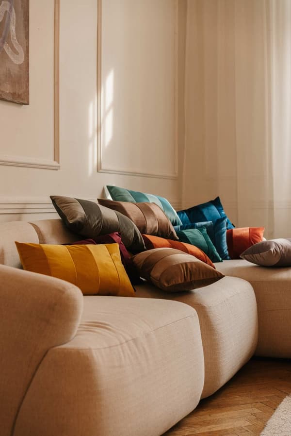 Stripes orange dekorationskudde 50x30 ZERO WASTE