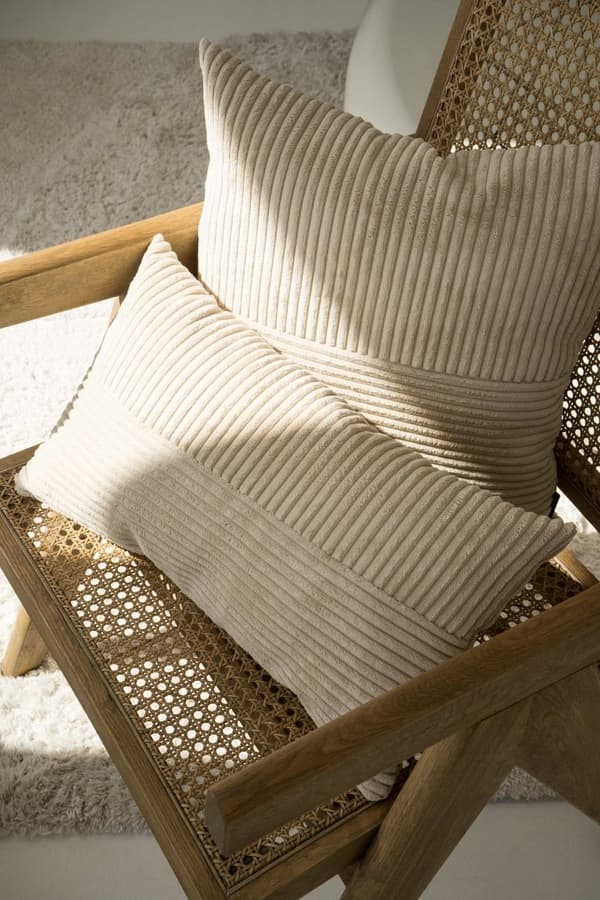 Cord Slim creme pyntepude 45x45