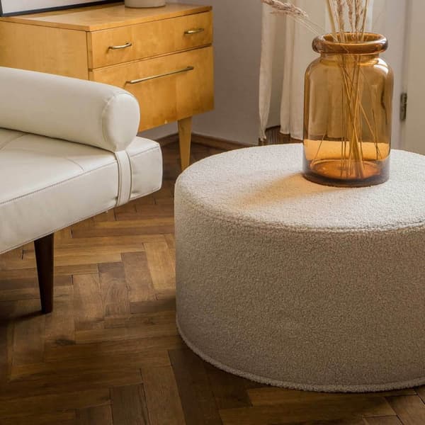 Stor beige puff Mysig 60x30