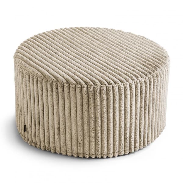 Stor rund beige puf CORD 60x30